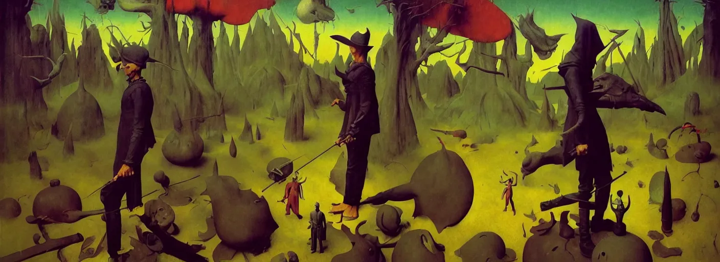 Image similar to full - body surreal colorful cursed rpg character concept art anatomy, action pose, very coherent and colorful high contrast masterpiece by norman rockwell franz sedlacek hieronymus bosch dean ellis simon stalenhag rene magritte gediminas pranckevicius, dark shadows, sunny day, hard lighting, reference sheet white! background