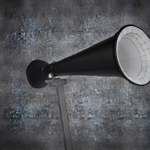 Prompt: high octane 3 d render of megaphone loudspeaker, cinema 4 d