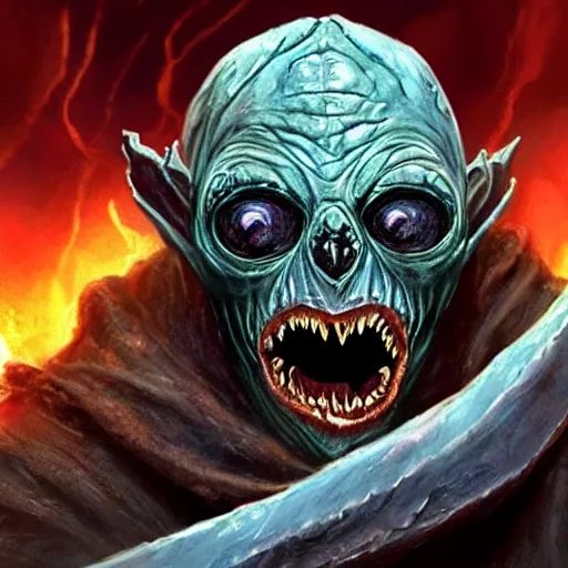 Image similar to Lich King with face of gollum