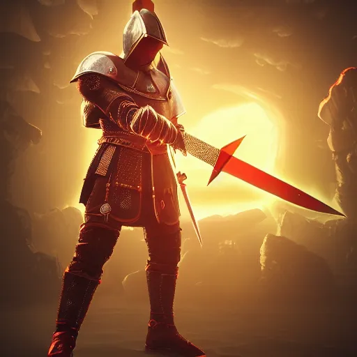 Prompt: symmetrical game - icon of giant medieval swords crossed, red powerful fantasy epic legends, game icon stylized, digital illustration radiating, a glowing aura, global illumination, ray tracing, 8 k high definition, intricate details, octane render, unreal engine, trending on arstation