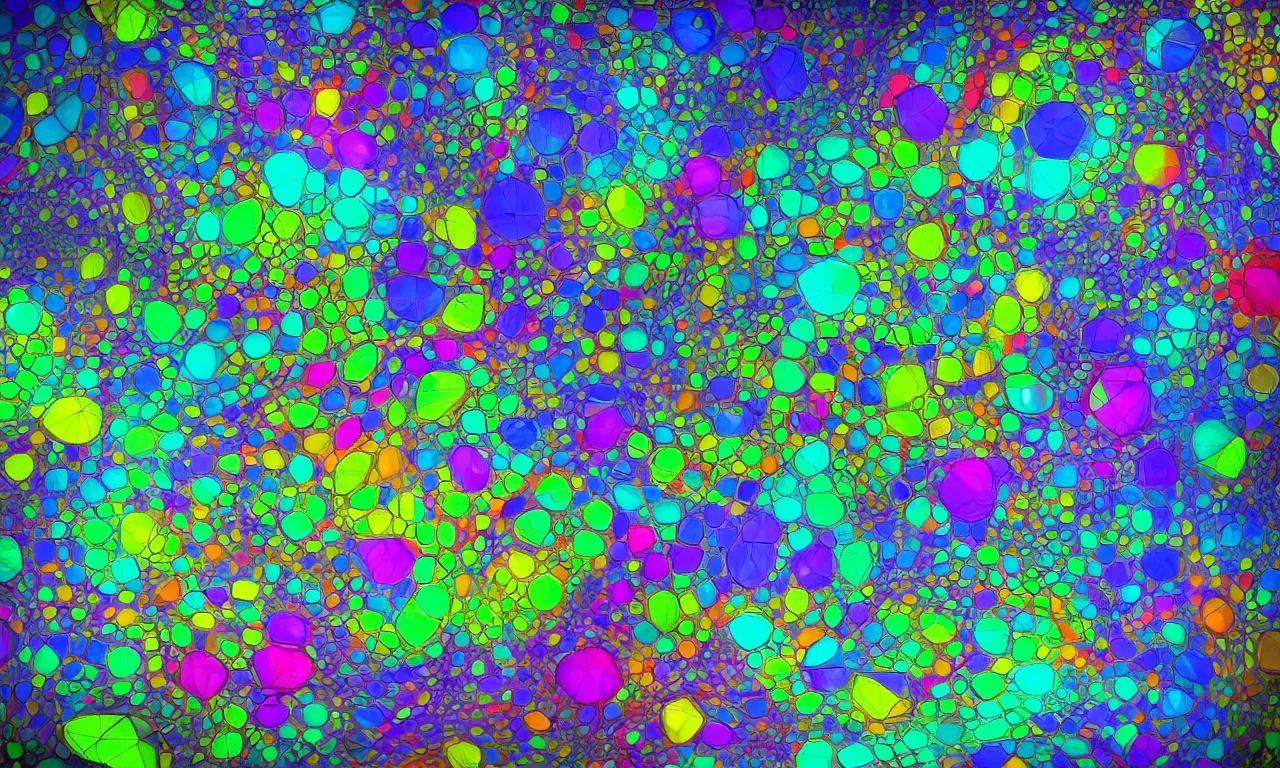 Image similar to reflexion cyberpunk voronoi engine laboratory 3 d volume kaleidoscope digital stylized concept substance liquid, by carl warner and jim woodring, trending on artstation : 1. 5, sweet joy harmony color scheme depth fog overlay multiply photoshop layer