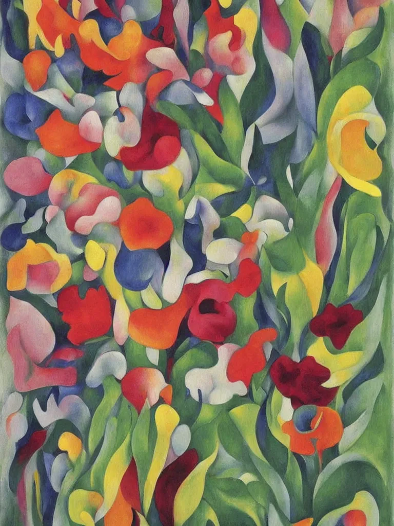 Prompt: an abstract painting of a flower by georgia o'keeffe,