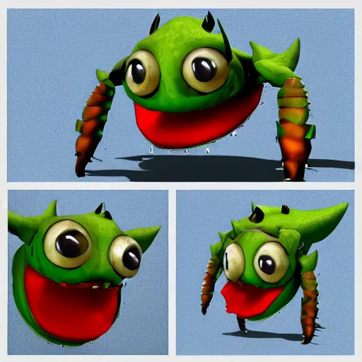 Prompt: crab monster from jrpg, 3 d