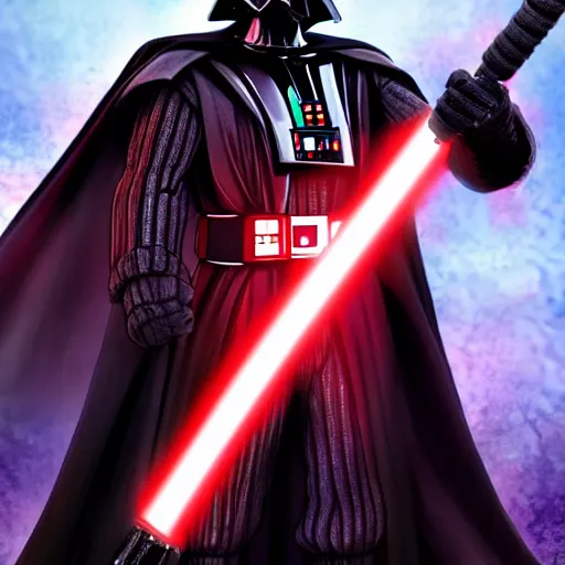 Darth Vader as an anime character from Dragon Ball Z.