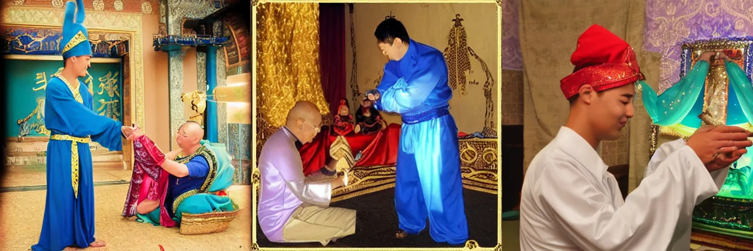 Prompt: <photo>a genie granting a wish</photo>