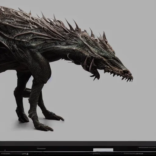 Image similar to Hyper realistic detailed 3D concept art render of a VFX creature on a film