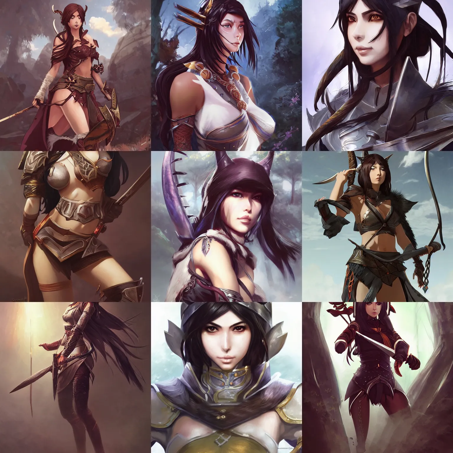 Prompt: An anime portrait of Elnaaz Norouzi as a huntress from Skyrim, by Stanley Artgerm Lau, WLOP, Rossdraws, James Jean, Andrei Riabovitchev, Marc Simonetti, and Sakimichan, trending on artstation