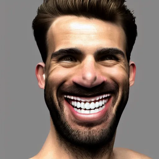 Prompt: a men with a large distorted smile, ultra realistic, photorealiste, portrait photo