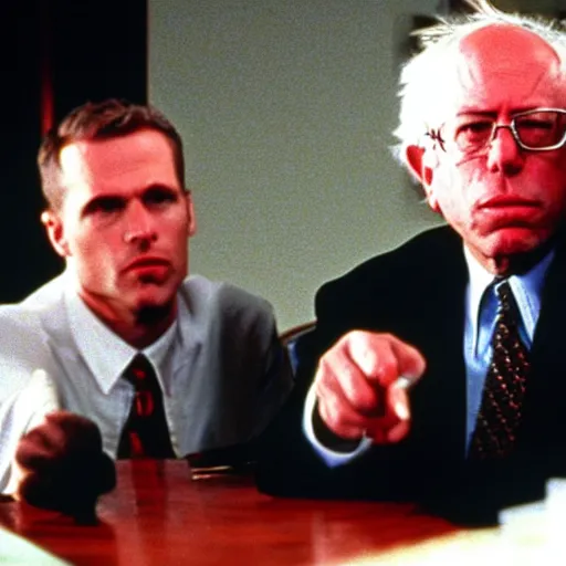 Image similar to Bernie Sanders wearing money in American Psycho (1999)