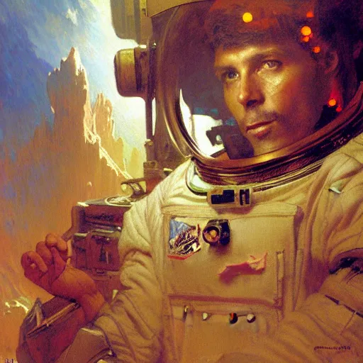 Image similar to astronaut, painting by gaston bussiere, craig mullins, greg rutkowski, alphonse mucha