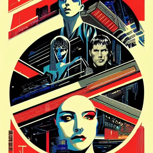 Prompt: poster blade runner 1982 by Tristan Eaton Stanley