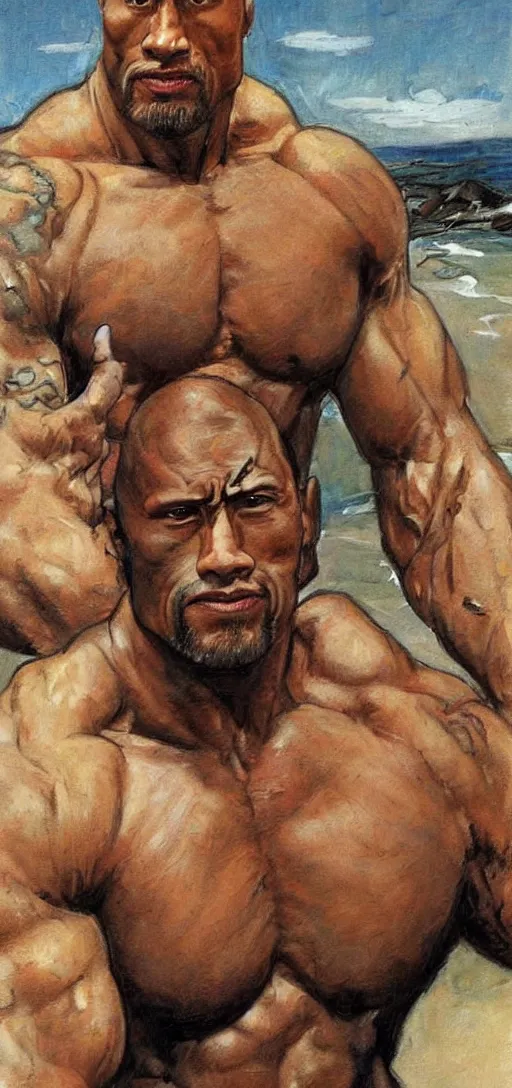 Image similar to dwayne johnson by steve huston