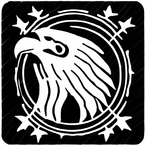 Image similar to English family cost, arms, eagle, wolf, star, line drawn