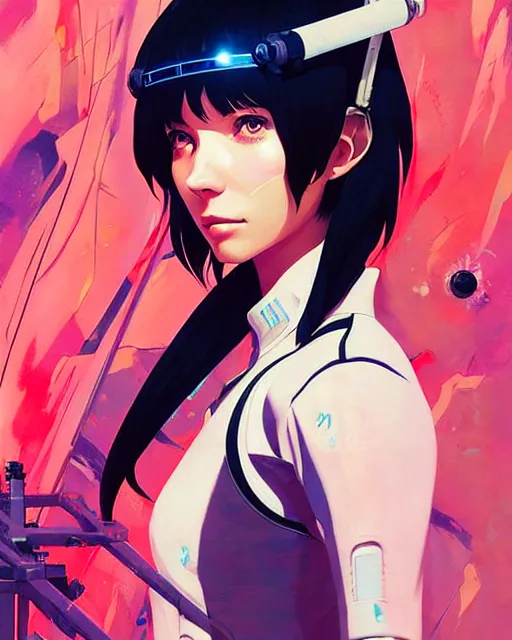 Prompt: spacehip | | audrey plaza, warframe ship, fine detail!! anime!! realistic shaded lighting!! poster by ilya kuvshinov katsuhiro otomo ghost - in - the - shell, magali villeneuve, artgerm, jeremy lipkin and michael garmash and rob rey