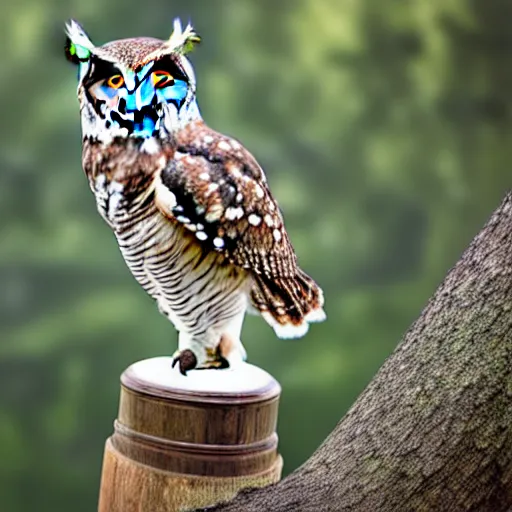 Image similar to owl perched on a globe, photo