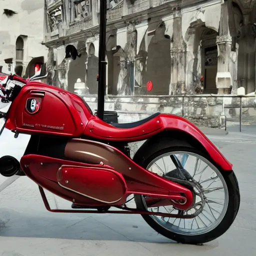 Image similar to fiat 5 0 0 motorcycle, a prototype demo at the hall of science