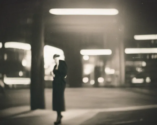 Image similar to fujifilm superia x - tra 4 0 0 photograph of business lady at night volumetric wetplate