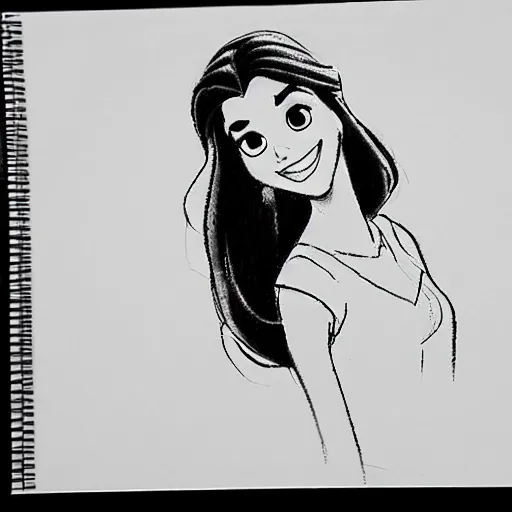 Image similar to milt kahl pencil sketch of victoria justice disney style