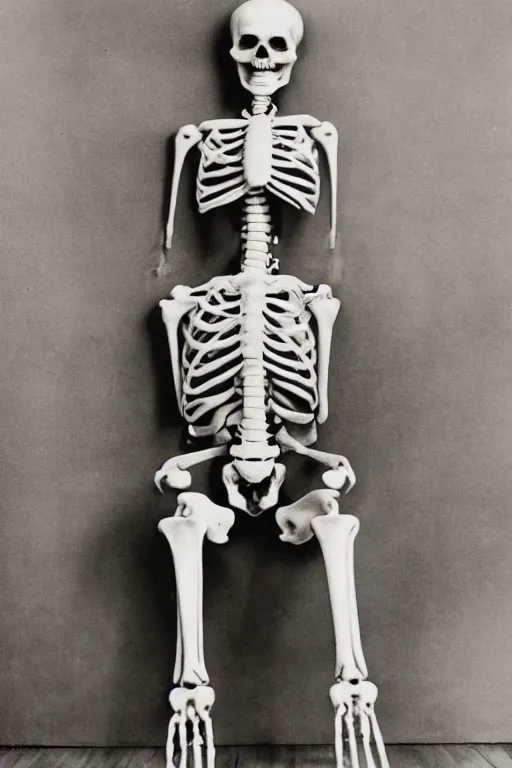 Image similar to a full - length photo of skeleton sitting and waiting for a doctor