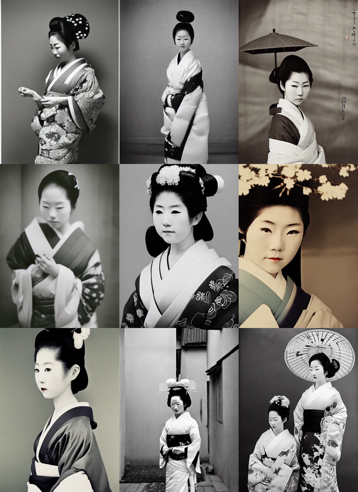 Prompt: Portrait Photograph of a Japanese Geisha Rollei Paul & Reinhold 640