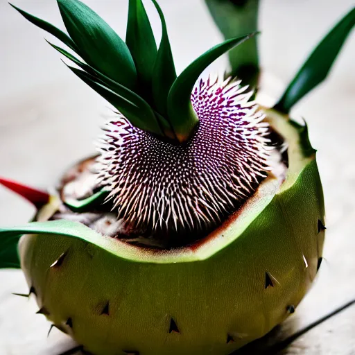 Image similar to photo of a cute dragonfruit hedgehog