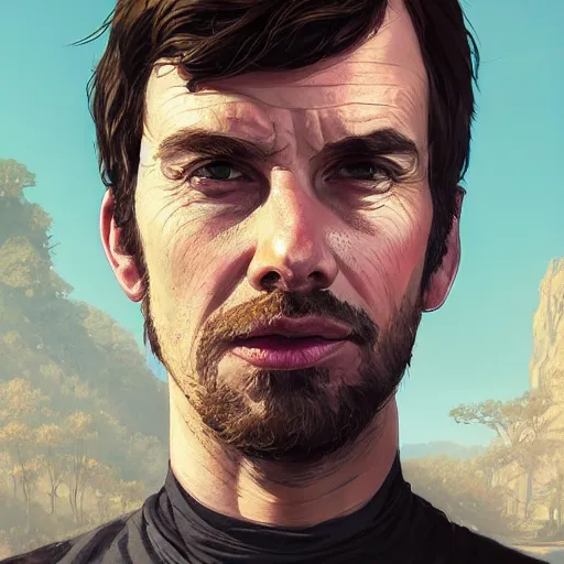 Image similar to highly detailed portrait 🦗 in gta v, stephen bliss, unreal engine, fantasy art by greg rutkowski, loish, rhads, ferdinand knab, makoto shinkai and lois van baarle, ilya kuvshinov, rossdraws, tom bagshaw, global illumination, radiant light, detailed and intricate environment