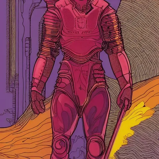 Image similar to techno - spirit utopian gallant knight, future perfect, award winning art by moebius