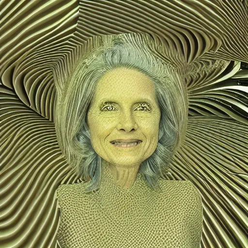 Image similar to Photorealistic image of a woman's portrait from the mandelbulb pattern