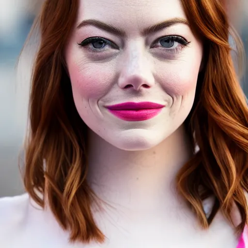 Image similar to Emma Stone portrait, XF IQ4, f/1.4, ISO 200, 1/160s, 8K, RAW, unedited, symmetrical balance, in-frame