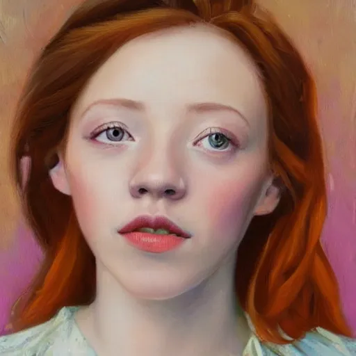 Image similar to gorgeous oil painting of amybeth mcnulty