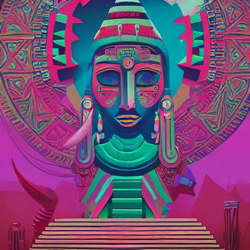 Image similar to mayan priestess, sharp focus, james gilleard, print, game art