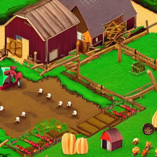 Image similar to a farmville farm