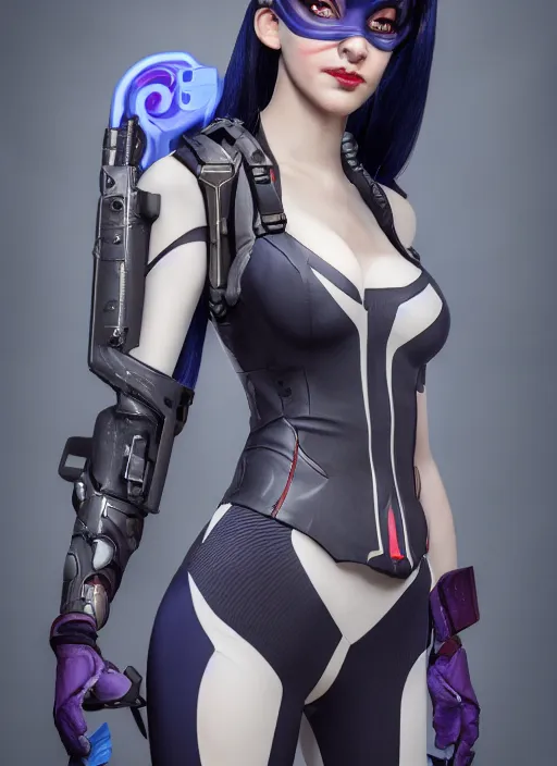 Prompt: portrait of widowmaker from overwatch as a real person, by francis giancobetti, natural light, detailed face, canon eos c 3 0 0, ƒ 1. 8, 3 5 mm, 8 k, medium - format print, full body shot