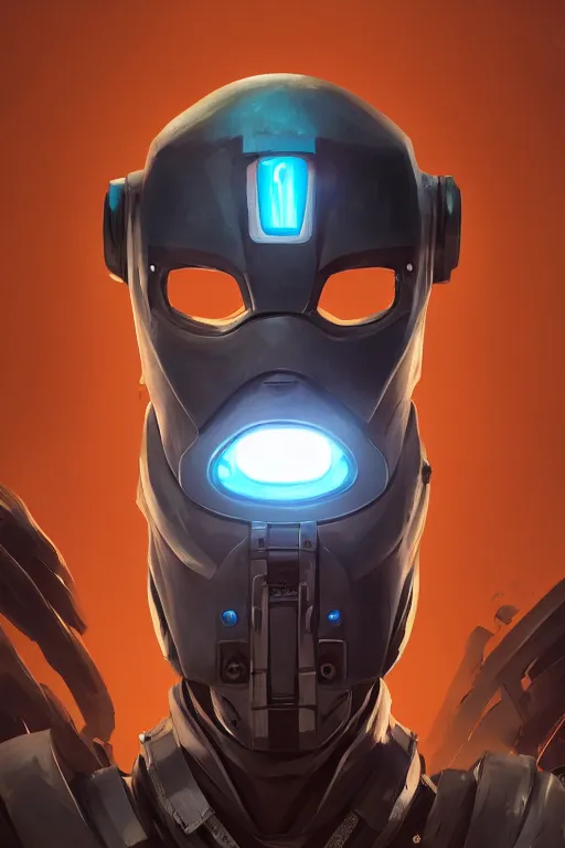 Image similar to epic mask helmet robot ninja portrait stylized as fornite style game design fanart by concept artist gervasio canda, behance hd by jesper ejsing, by rhads, makoto shinkai and lois van baarle, ilya kuvshinov, rossdraws global illumination radiating a glowing aura global illumination ray tracing hdr render in unreal engine 5