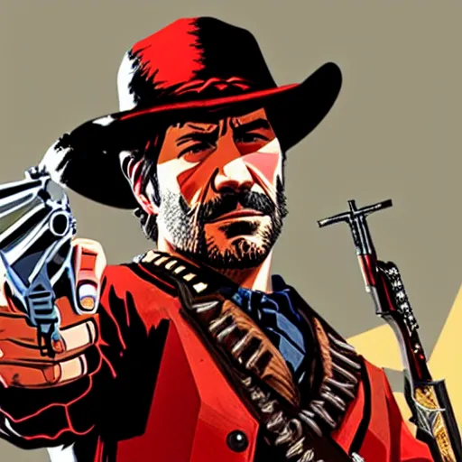 Image similar to markiplier in red dead redemption 2 photo - realistic