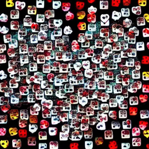 Image similar to photomosaic of king of hearts made of images of hearts