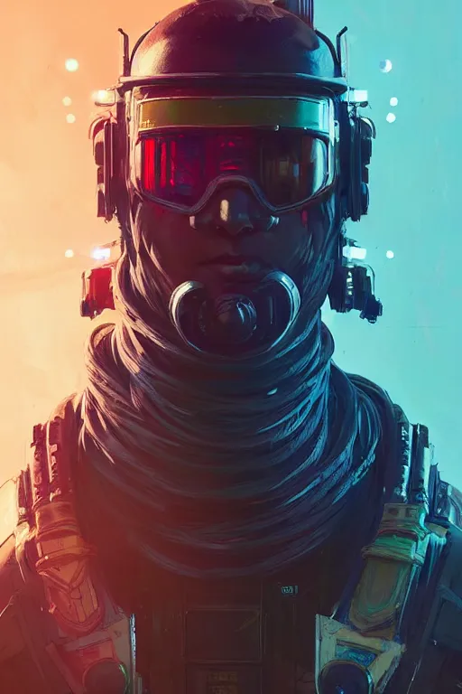 Image similar to soldier from apex legends, cyberpunk futuristic neon. decorated with traditional japanese ornaments by ismail inceoglu dragan bibin hans thoma greg rutkowski alexandros pyromallis nekro rene maritte illustrated, perfect face, fine details, realistic shaded, fine - face, pretty face