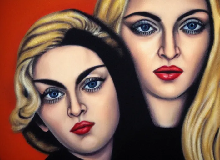 Image similar to Madonna in Margaret Keane style