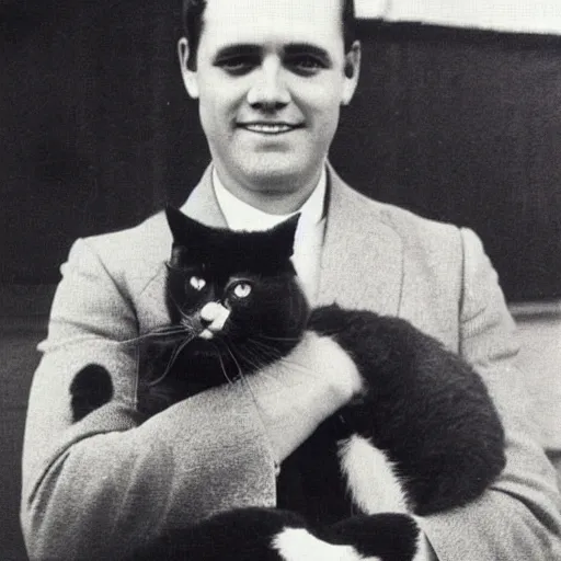 Image similar to John Cooper holding a kitty, photo