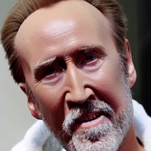 Image similar to Old Ben Kenobi played by Nicolas Cage