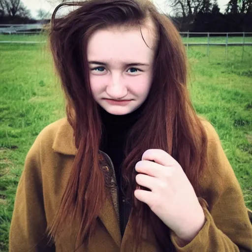 Image similar to https://media.discordapp.net/attachments/1005627229457358998/1006435620597542953/portrait_of_a_welsh_teenage_girl_with_brown_hair_glowing_skin_delicate_features_amelie_poulain_fantasy_intricate_elegant_dress_shirt_highl_-C_10.0_-n_9_-i_-S_2326027520_ts-1660023349_idx-7.png portrait of a welsh teenage girl with brown hair, glowing skin, delicate features, amelie poulain, fantasy, intricate, elegant, dress shirt, highly detailed, digital painting, artstation, concept art, smooth, sharp focus, illustration, art by Krenz Cushart and Artem Demura and alphonse mucha