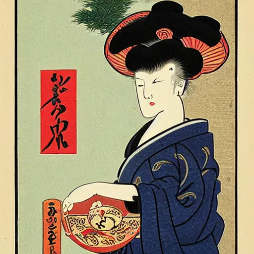 Prompt: an advertisement for a snake oil in the style of ukiyo-e