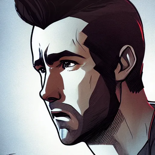 Prompt: portrait of Ryan Reynolds. 3 point lighting. character design by charlie bowater, ross tran, and makoto shinkai, detailed, inked, western comic book art