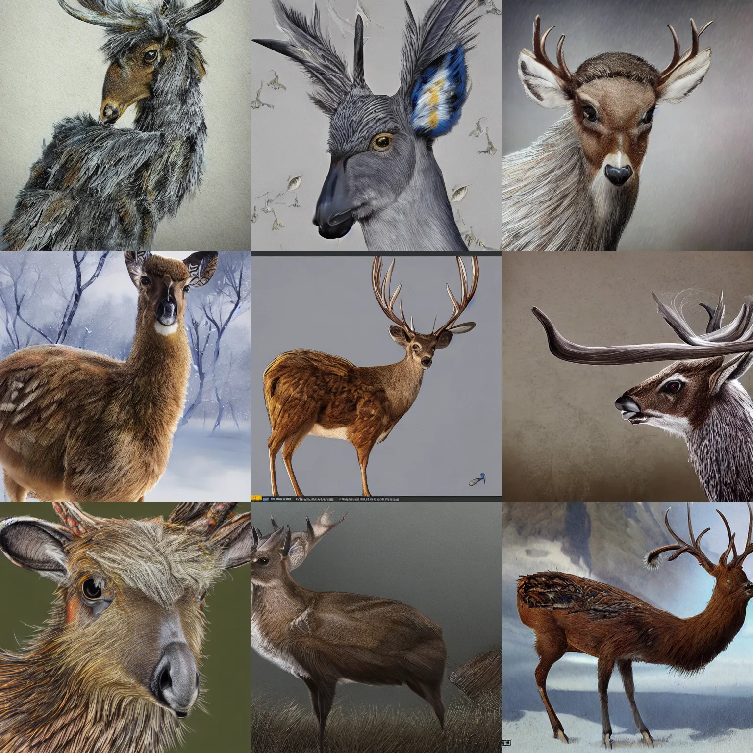 Image similar to a feathered deer with bird feathers for fur, national geographic, photo, nature photography, trending on artstation, highly detailed, full body, realistic