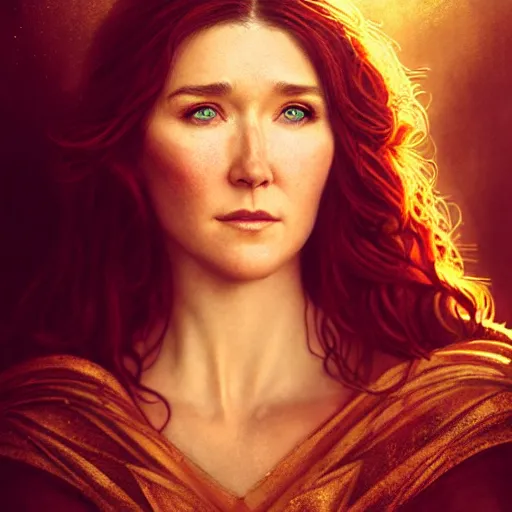 Image similar to majestic gracious regal seductive jewel staite portrait, ancient greece, atmospheric lighting, painted, intricate, volumetric lighting, beautiful, rich deep colours masterpiece, golden hour, sharp focus, ultra detailed, by leesha hannigan, ross tran, thierry doizon, kai carpenter, ignacio fernandez rios