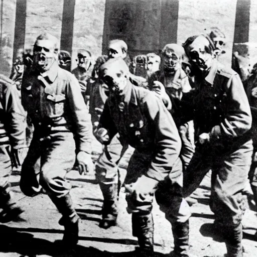 Image similar to nazi zombies, historical photograph