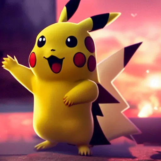 Pikachu in The Meta-verse 4K quality super realistic | Stable ...