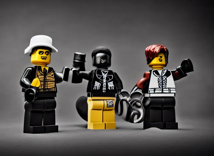 Prompt: product photo still of public enemy fight the power video lego playset, 8 k, 1 2 0 mm macro, f 1. 8, studio lighting, key light