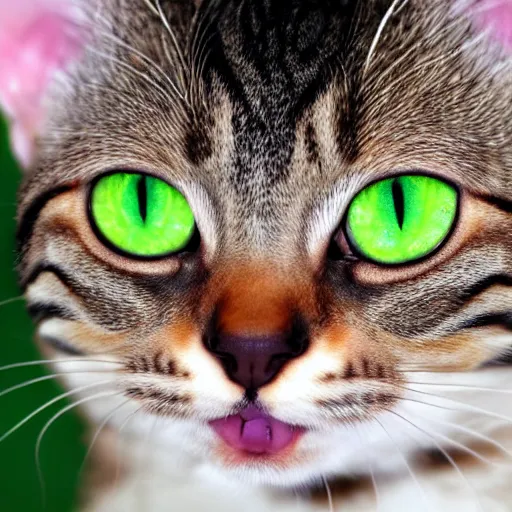 Image similar to margay tabby cat mix with green eyes
