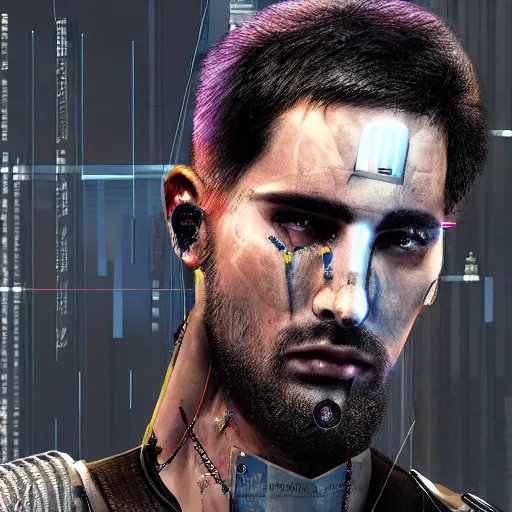 Image similar to cyberpunk armenian male,